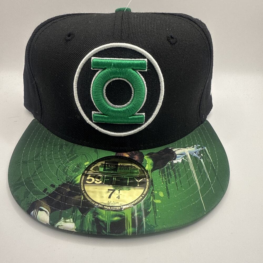New Era DC 59fifty 7 1/4 Green Lantern Fitted Cap, Graphic Brim.
